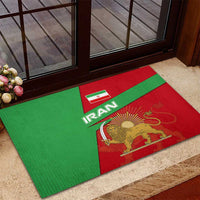 Iran National Heritage Rubber Doormat with Lion and Sun Emblem and Royal Coat of Arms