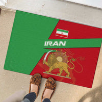 Iran National Heritage Rubber Doormat with Lion and Sun Emblem and Royal Coat of Arms