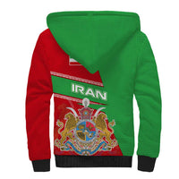 Iran National Heritage Sherpa Hoodie with Lion and Sun Emblem and Royal Coat of Arms