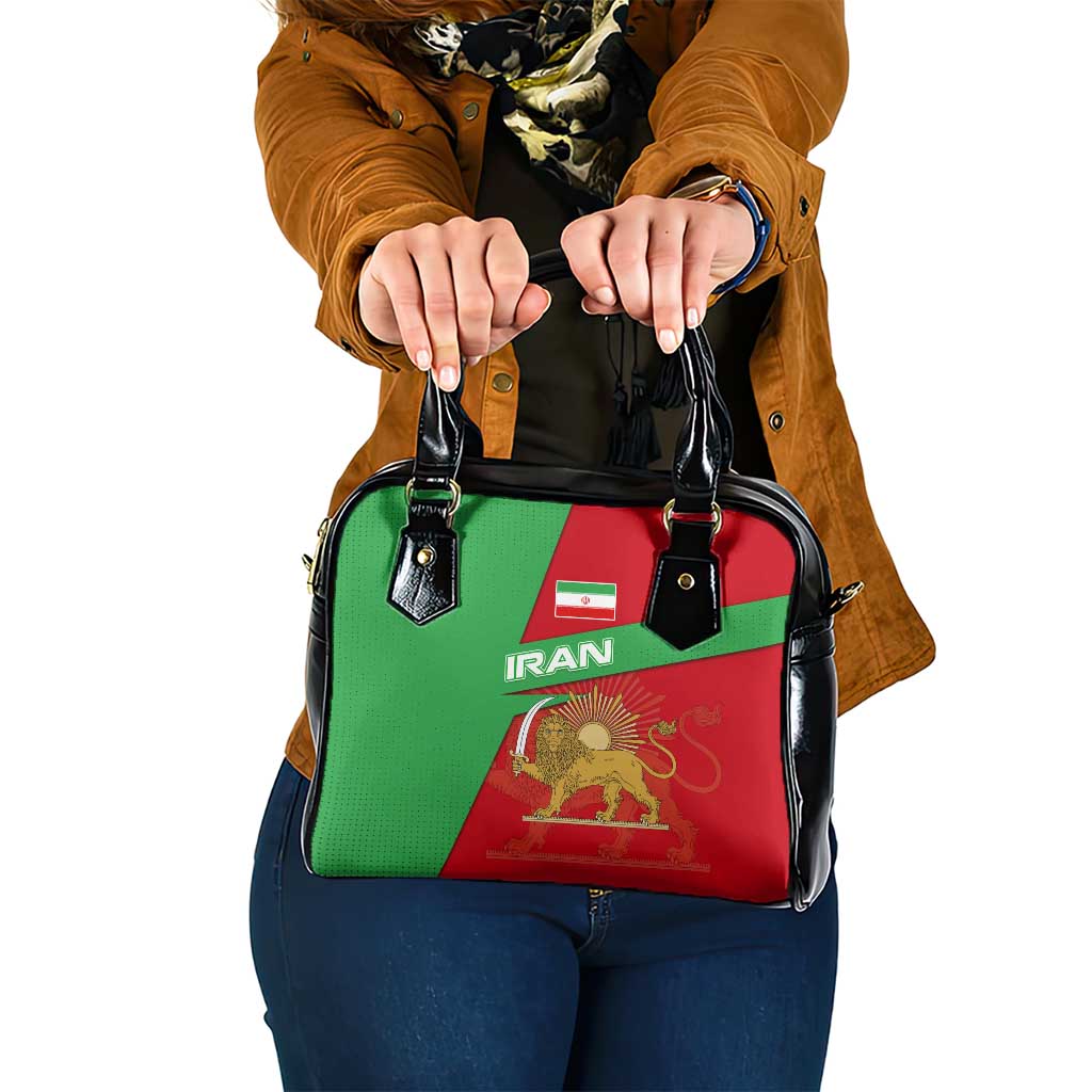 Iran National Heritage Shoulder Handbag with Lion and Sun Emblem and Royal Coat of Arms
