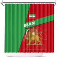 Iran National Heritage Shower Curtain with Lion and Sun Emblem and Royal Coat of Arms