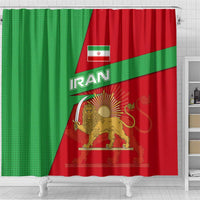 Iran National Heritage Shower Curtain with Lion and Sun Emblem and Royal Coat of Arms