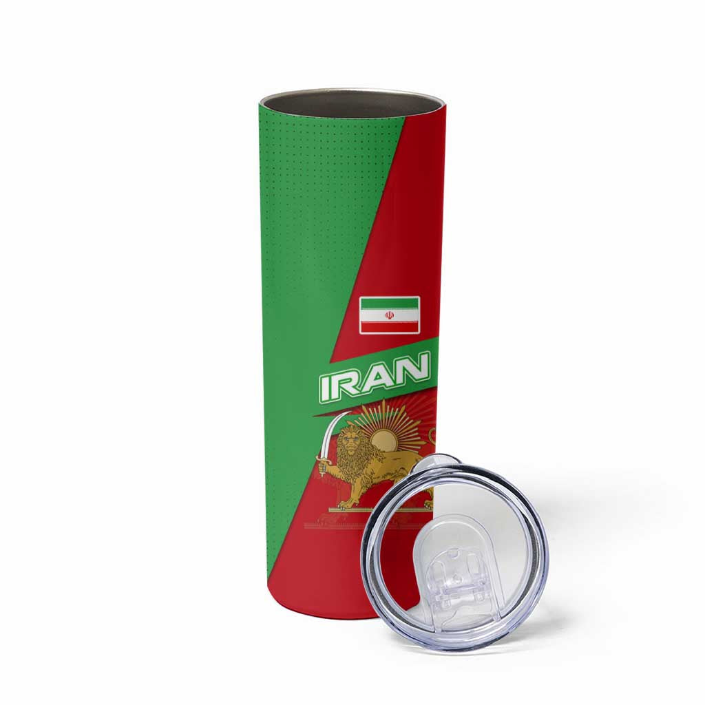 Iran National Heritage Skinny Tumbler with Lion and Sun Emblem and Royal Coat of Arms