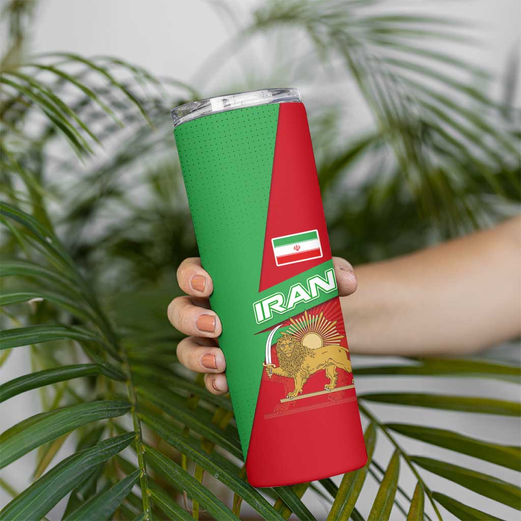 Iran National Heritage Skinny Tumbler with Lion and Sun Emblem and Royal Coat of Arms