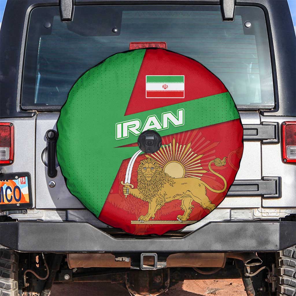 Iran National Heritage Spare Tire Cover with Lion and Sun Emblem and Royal Coat of Arms