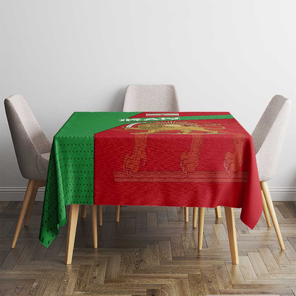Iran National Heritage Tablecloth with Lion and Sun Emblem and Royal Coat of Arms