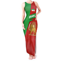 Iran National Heritage Tank Maxi Dress with Lion and Sun Emblem and Royal Coat of Arms