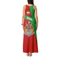 Iran National Heritage Tank Maxi Dress with Lion and Sun Emblem and Royal Coat of Arms