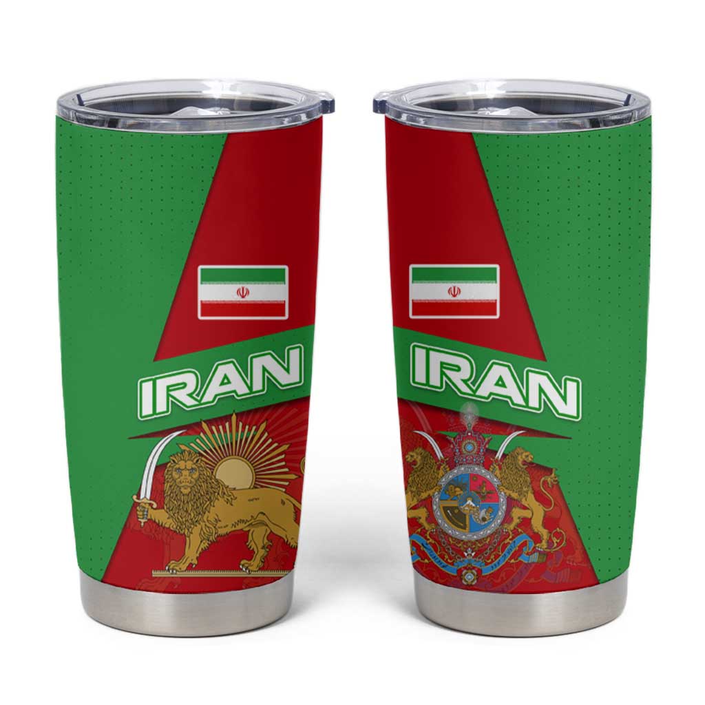 Iran National Heritage Tumbler Cup with Lion and Sun Emblem and Royal Coat of Arms