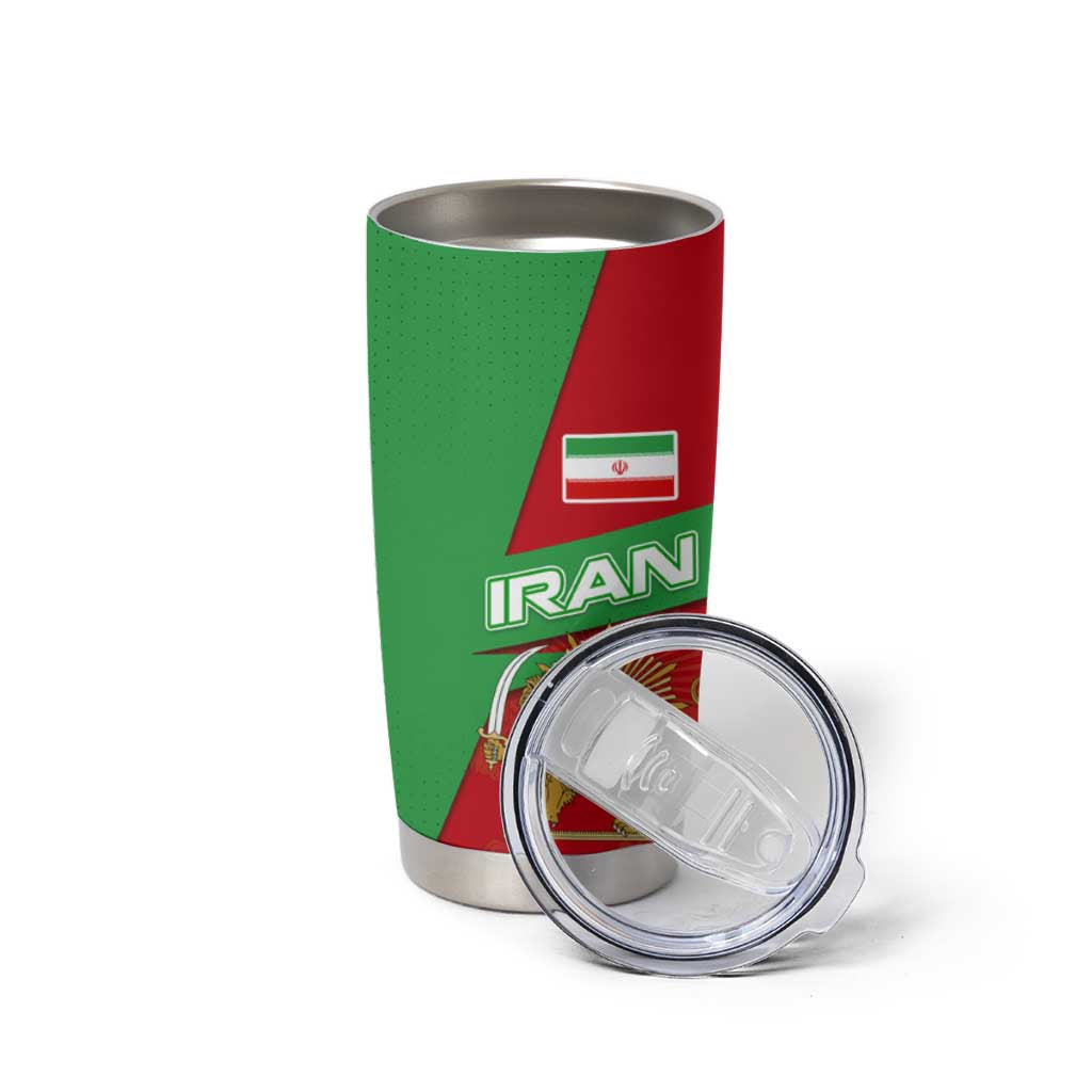 Iran National Heritage Tumbler Cup with Lion and Sun Emblem and Royal Coat of Arms