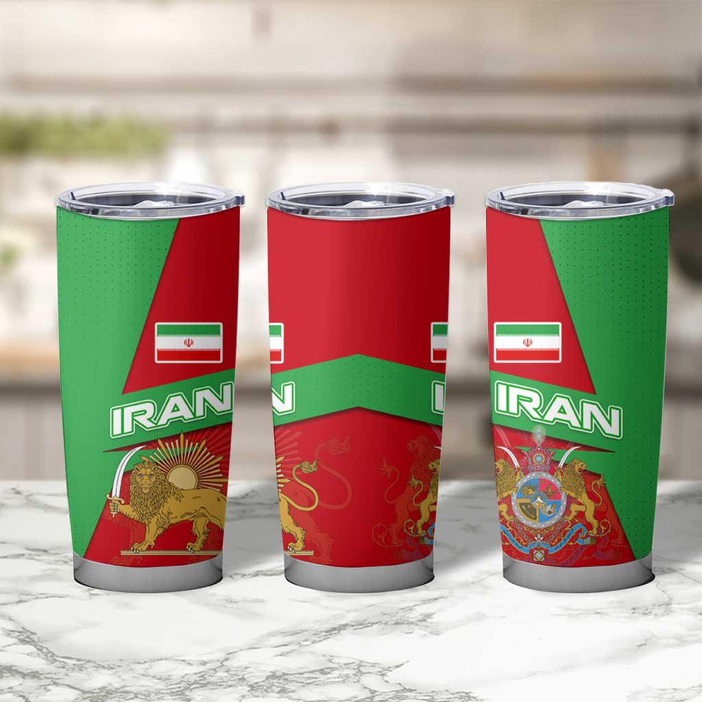 Iran National Heritage Tumbler Cup with Lion and Sun Emblem and Royal Coat of Arms