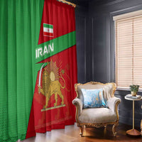 Iran National Heritage Window Curtain with Lion and Sun Emblem and Royal Coat of Arms