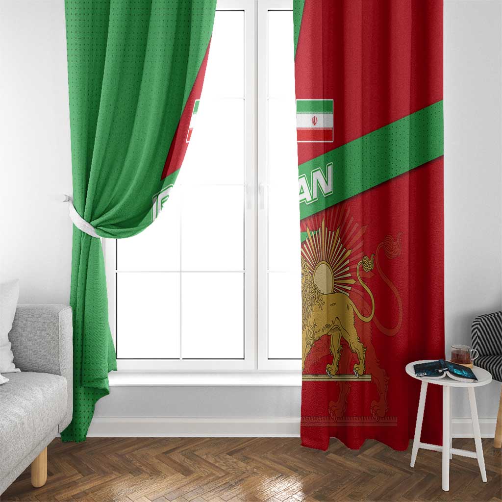Iran National Heritage Window Curtain with Lion and Sun Emblem and Royal Coat of Arms