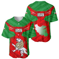 Iran National Pride Baseball Jersey with Bold Lion Crest and Country Silhouette