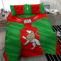 Iran National Pride Bedding Set with Bold Lion Crest and Country Silhouette
