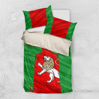 Iran National Pride Bedding Set with Bold Lion Crest and Country Silhouette