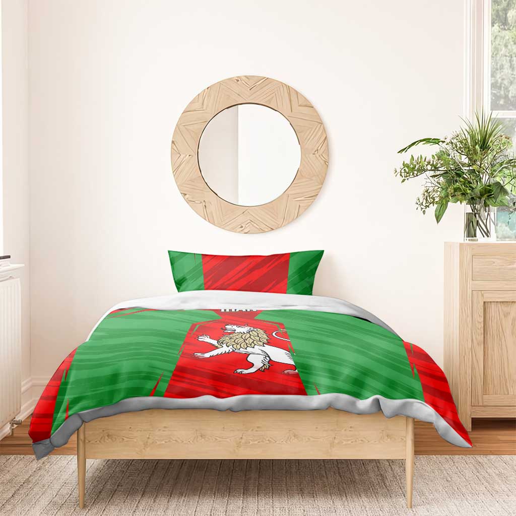 Iran National Pride Bedding Set with Bold Lion Crest and Country Silhouette