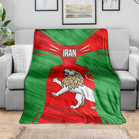 Iran National Pride Blanket with Bold Lion Crest and Country Silhouette