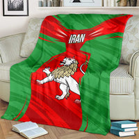 Iran National Pride Blanket with Bold Lion Crest and Country Silhouette