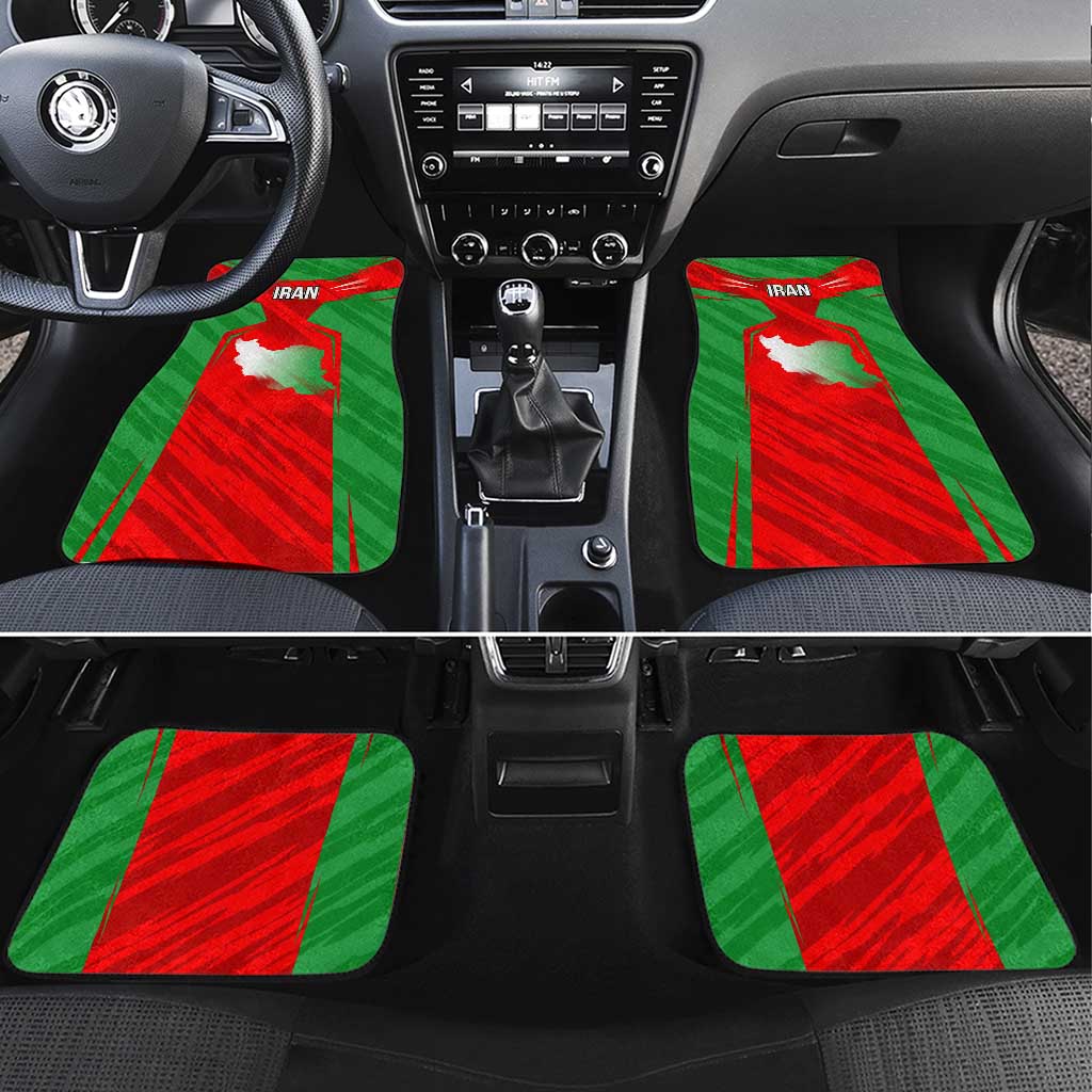 Iran National Pride Car Mats with Bold Lion Crest and Country Silhouette