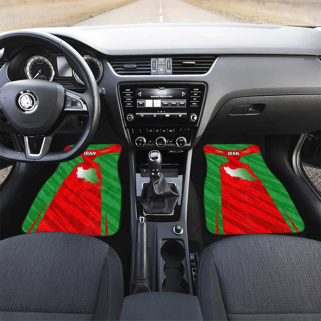 Iran National Pride Car Mats with Bold Lion Crest and Country Silhouette