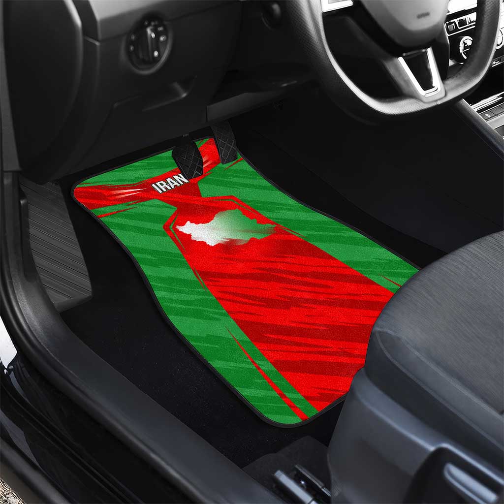 Iran National Pride Car Mats with Bold Lion Crest and Country Silhouette