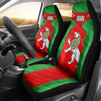 Iran National Pride Car Seat Cover with Bold Lion Crest and Country Silhouette