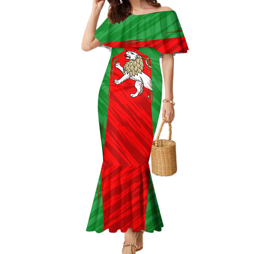 Iran National Pride Family Matching Mermaid Dress and Hawaiian Shirt with Bold Lion Crest and Country Silhouette
