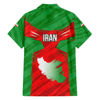 Iran National Pride Family Matching Off The Shoulder Long Sleeve Dress and Hawaiian Shirt with Bold Lion Crest and Country Silhouette