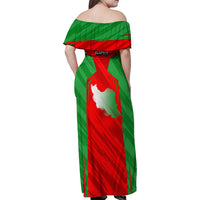 Iran National Pride Family Matching Off Shoulder Maxi Dress and Hawaiian Shirt with Bold Lion Crest and Country Silhouette