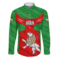 Iran National Pride Family Matching Short Sleeve Bodycon Dress and Hawaiian Shirt with Bold Lion Crest and Country Silhouette