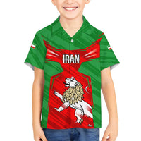 Iran National Pride Family Matching Summer Maxi Dress and Hawaiian Shirt with Bold Lion Crest and Country Silhouette