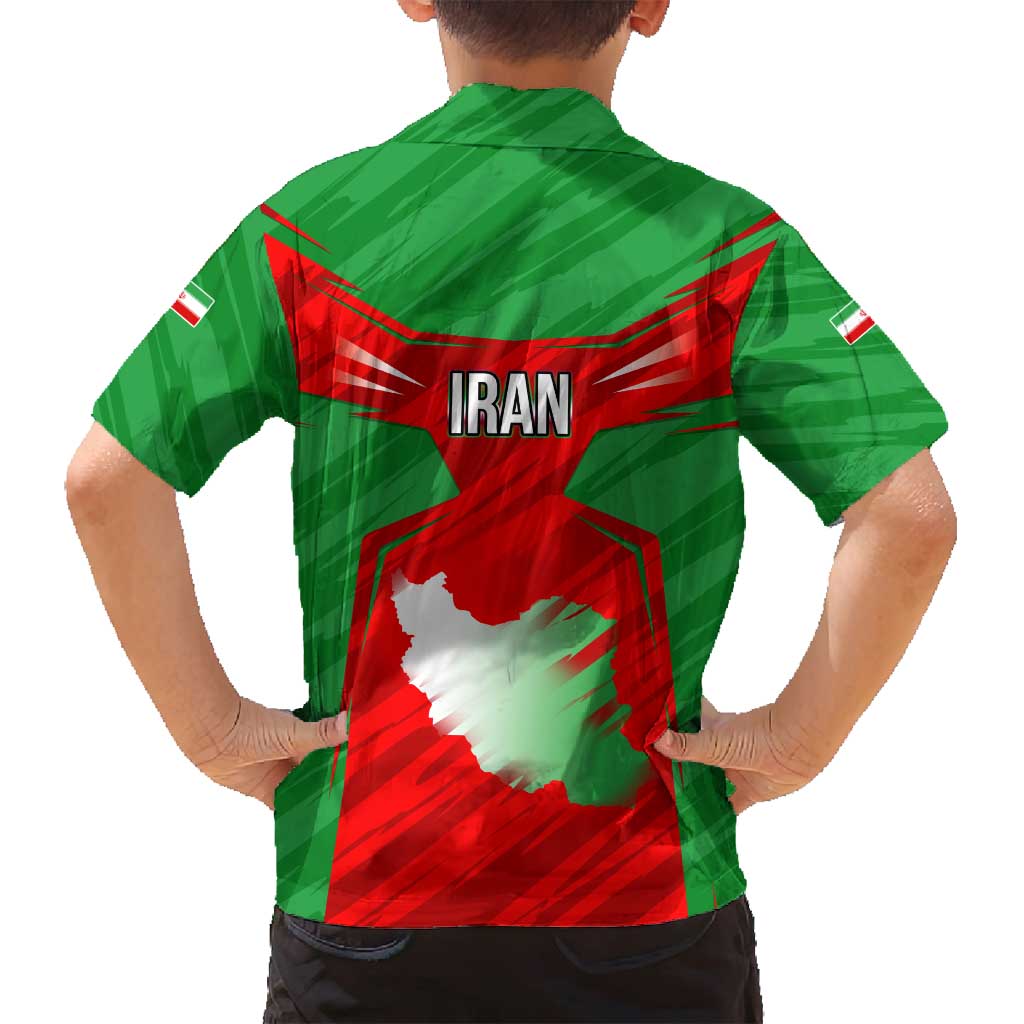 Iran National Pride Family Matching Tank Maxi Dress and Hawaiian Shirt with Bold Lion Crest and Country Silhouette
