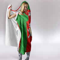 Iran National Pride Hooded Blanket with Bold Lion Crest and Country Silhouette