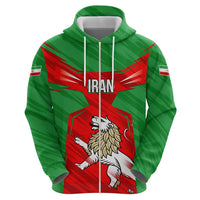 Iran National Pride Hoodie with Bold Lion Crest and Country Silhouette
