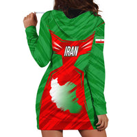 Iran National Pride Hoodie Dress with Bold Lion Crest and Country Silhouette
