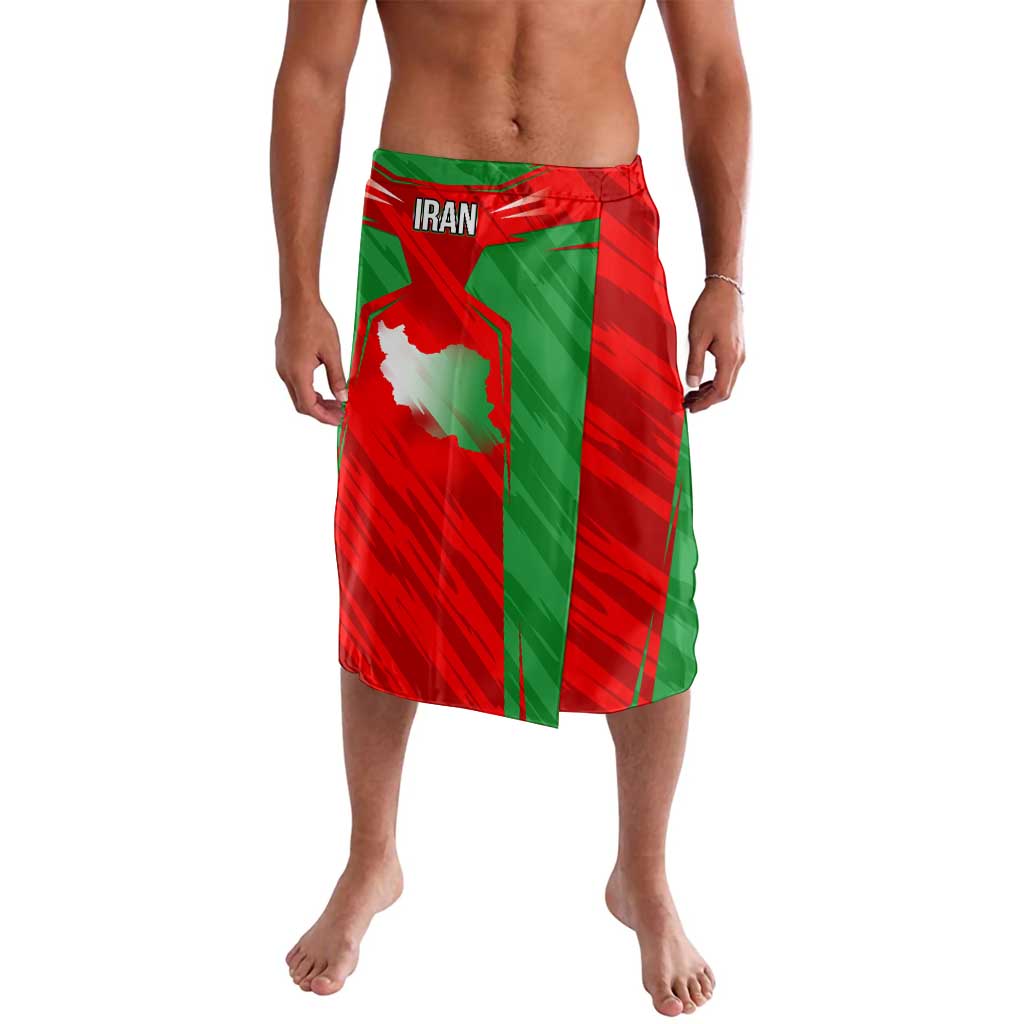 Iran National Pride Lavalava with Bold Lion Crest and Country Silhouette