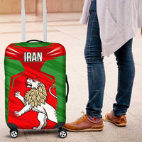 Iran National Pride Luggage Cover with Bold Lion Crest and Country Silhouette