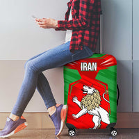 Iran National Pride Luggage Cover with Bold Lion Crest and Country Silhouette