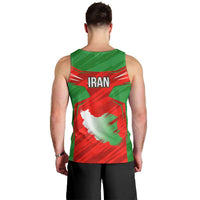 Iran National Pride Men Tank Top with Bold Lion Crest and Country Silhouette