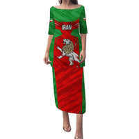 Iran National Pride Puletasi with Bold Lion Crest and Country Silhouette