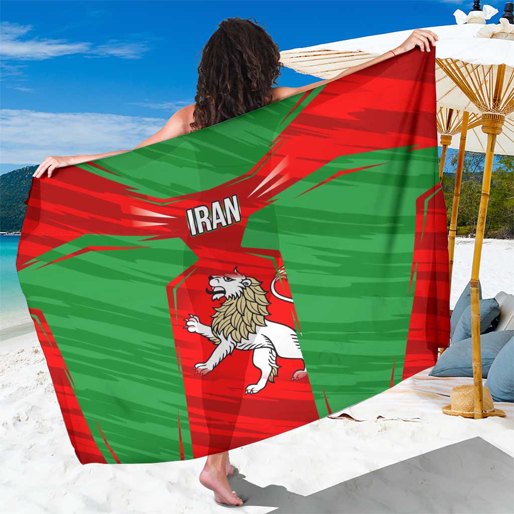 Iran National Pride Sarong with Bold Lion Crest and Country Silhouette