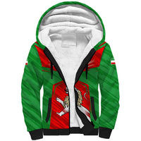 Iran National Pride Sherpa Hoodie with Bold Lion Crest and Country Silhouette