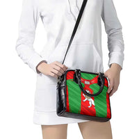 Iran National Pride Shoulder Handbag with Bold Lion Crest and Country Silhouette