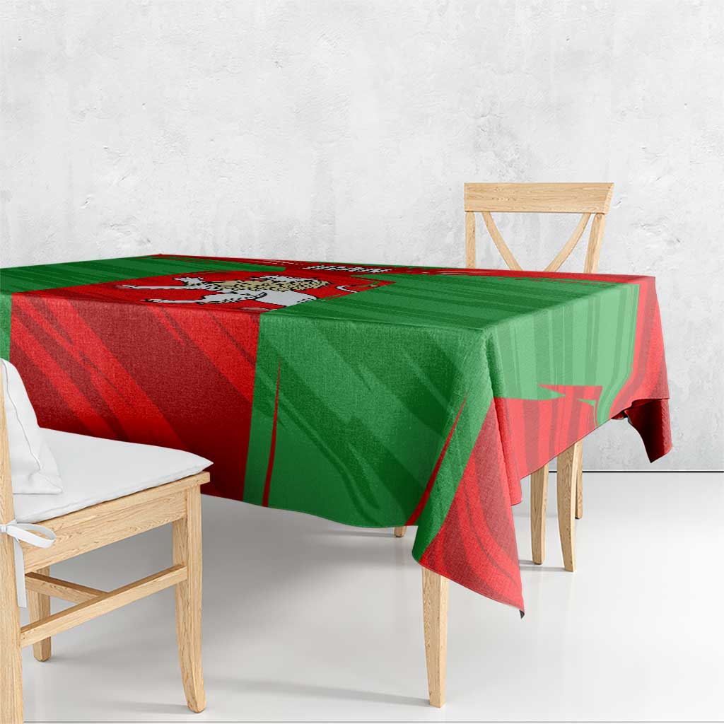 Iran National Pride Tablecloth with Bold Lion Crest and Country Silhouette