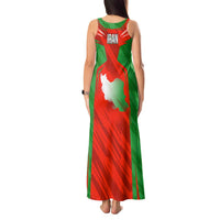 Iran National Pride Tank Maxi Dress with Bold Lion Crest and Country Silhouette