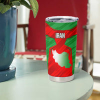 Iran National Pride Tumbler Cup with Bold Lion Crest and Country Silhouette