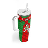 Iran National Pride Tumbler With Handle with Bold Lion Crest and Country Silhouette