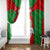 Iran National Pride Window Curtain with Bold Lion Crest and Country Silhouette