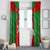 Iran National Pride Window Curtain with Bold Lion Crest and Country Silhouette